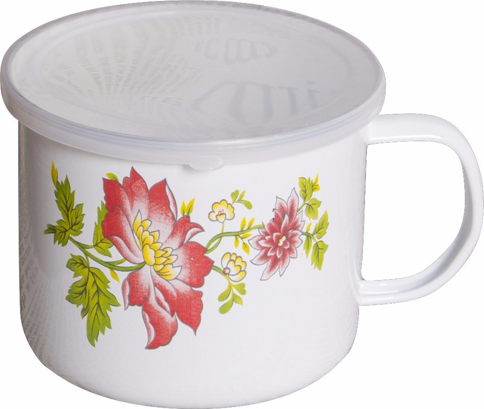 Enamel Drinking Coffee Mug/Sugar Mug/Tea Cup with Lid and Handle
