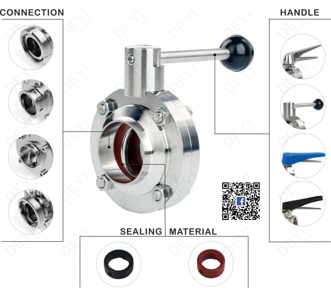China Stainless Steel SS304 SS316L Sanitary Hygienic Butterfly Valves