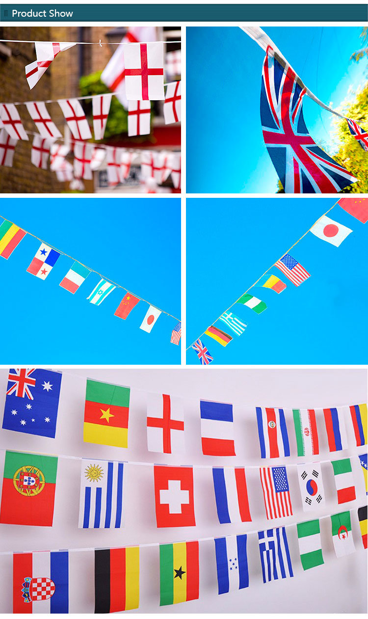 High Performance Fashion Design Recyclable Outdoor Christmas Paper Hanging Bunting String Flag