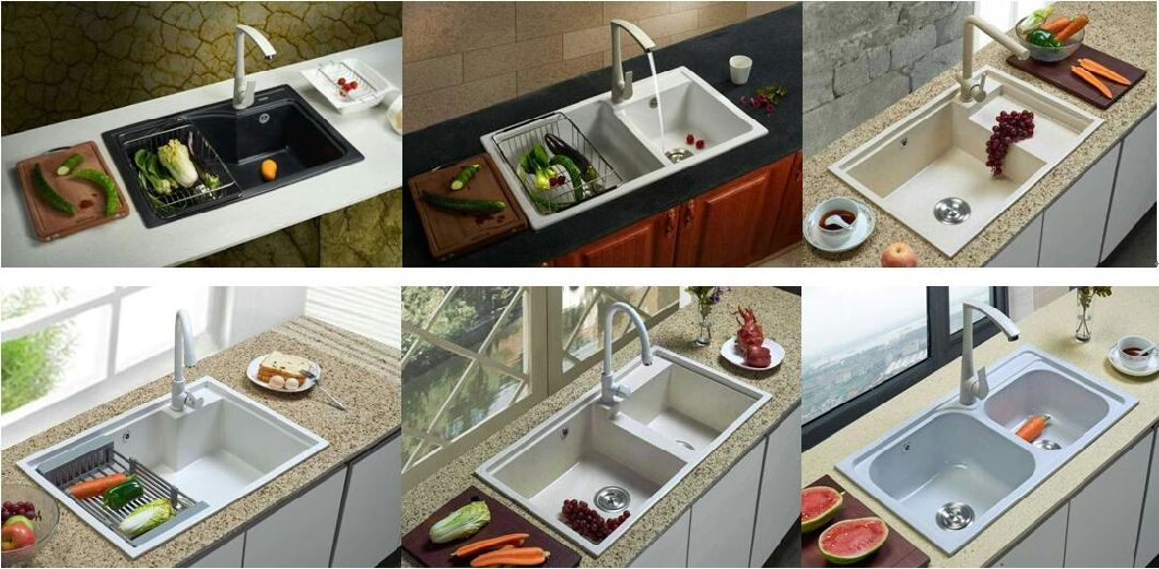 Artificial Stone Quartz Granules Under Counter Kitchen Basin