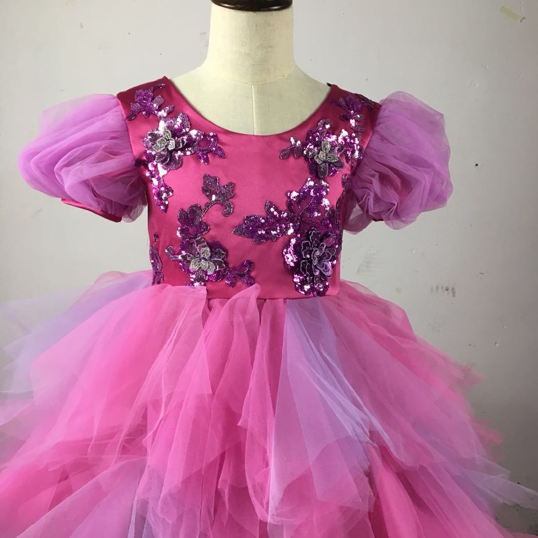 Purple Princess Flower Girl Dress Rsl011