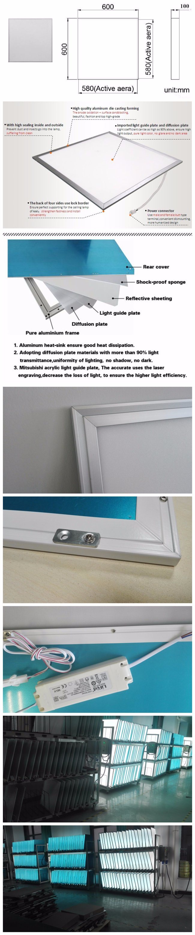 Surface Mounted 600X600 Square LED Panel Lamp