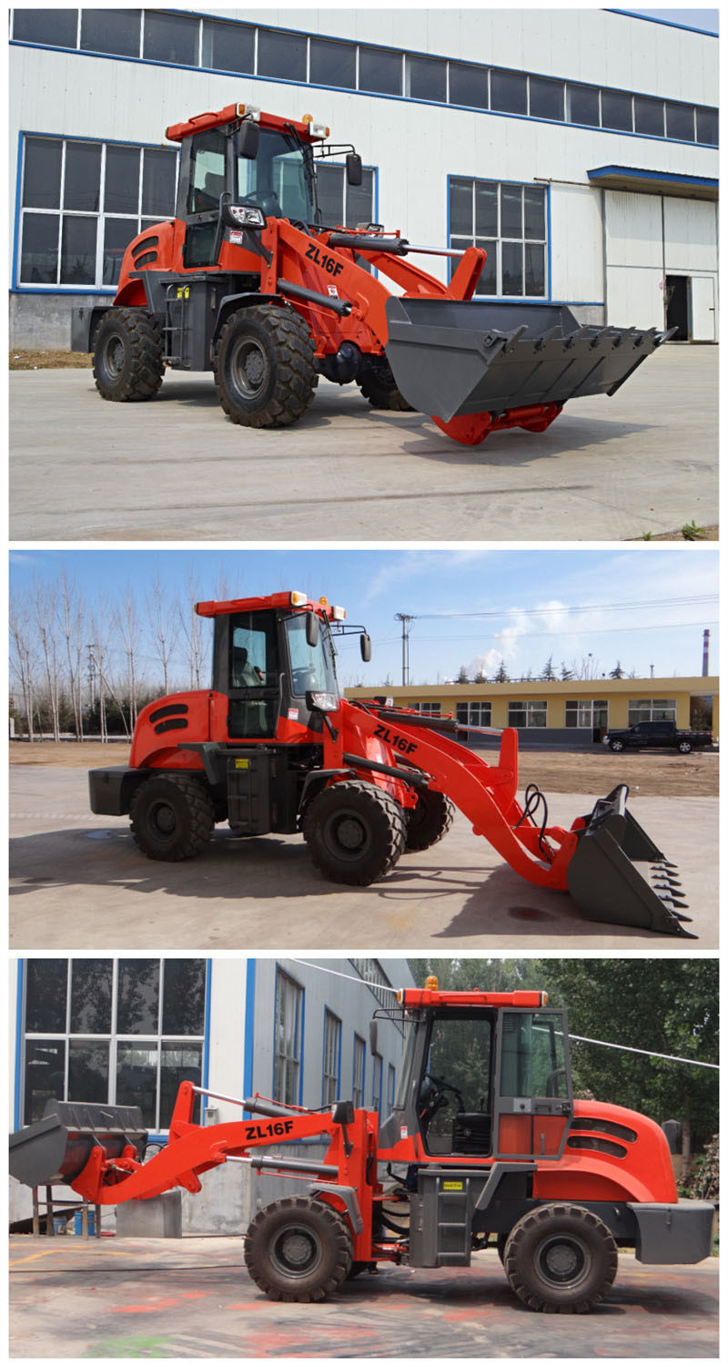 China Map Power Wheel Loader with Pallet Fork Zl16f