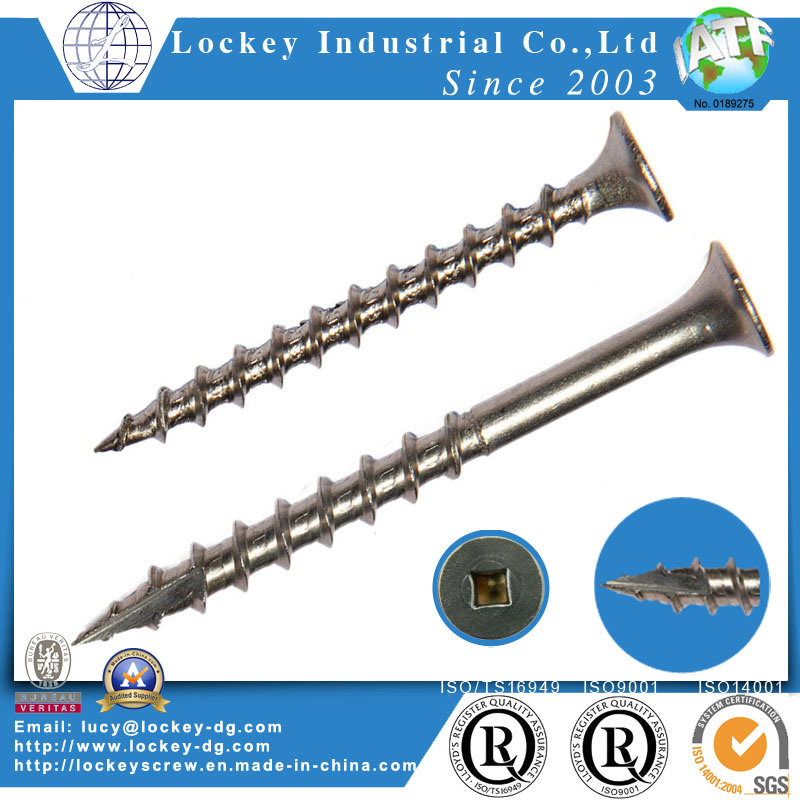Square Drive Self-Tapping Cutting Screw Type 17 Point Deck Screw