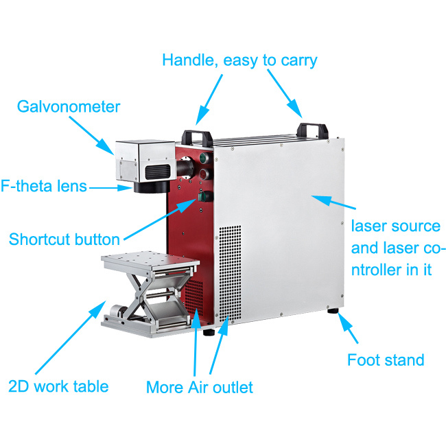 CNC YAG Fiber Laser Marking Engraving Machine for Metal & Plastic