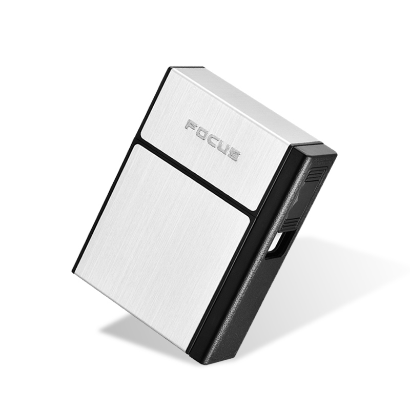 New Multifunctional Aluminum Cigarette Case, Custom Cigarette Case with Rechargeable Electronic USB Lighter