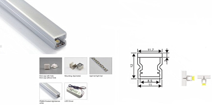 Easing Home Dustproof Waterproof Aluminium Profile High Quality The Best Prices LED Strip Aluminium Extrusion Profile Recessed LED Aluminium Channel