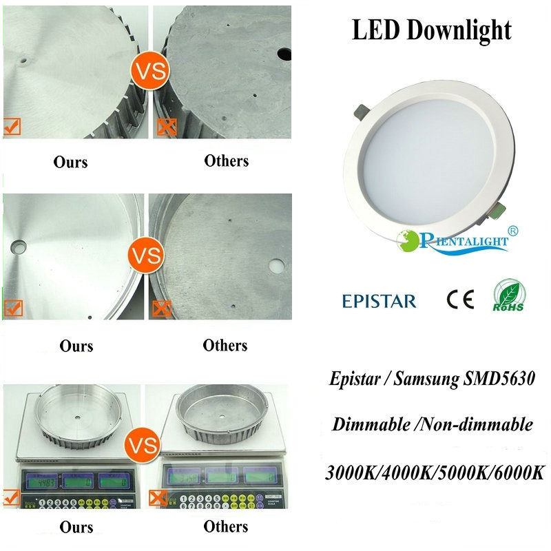 Factory Price Dimmable 15W Recessed LED Down Light