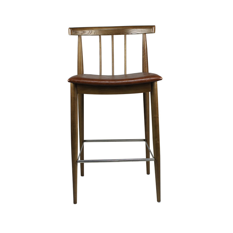 Adjustable Bar Furniture Customized Design Brown Wood Bend Bar Chair
