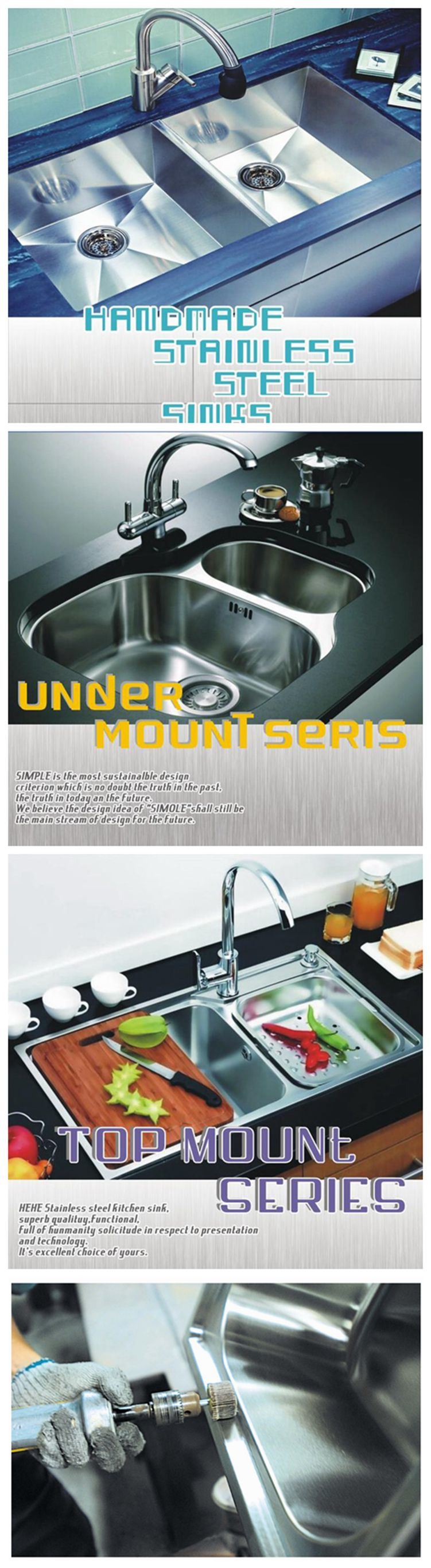 Kitchen Sink Double Bowl Double Drain SD-7809