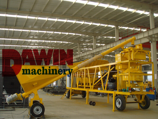 Trailer Mobile Mini 25 Cbm/Hr Dry Material Batching Plant Batcher