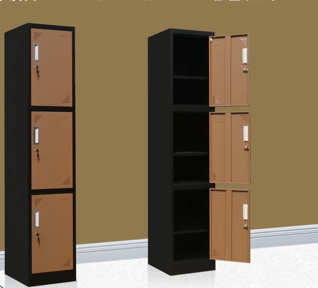 Brown Use Color 3 Door Steel Metal Storage Locker