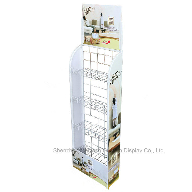 4-Layer Metallic Wire Tissue Paper Shelf Store Supplies Display Racks