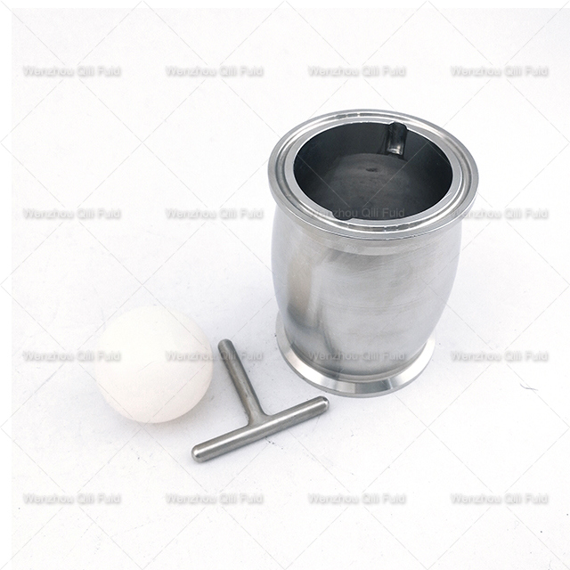 Stainless Steel Sanitary Check Valve Ball Type with Manual Drain