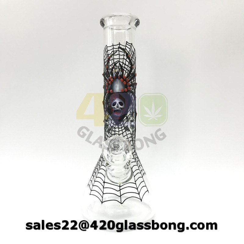 High End Glass pipe Smoking Water Pipe Beaker with Hand Drawing