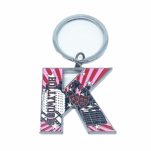 Custom Print Logo Metal Key Chain with Ring