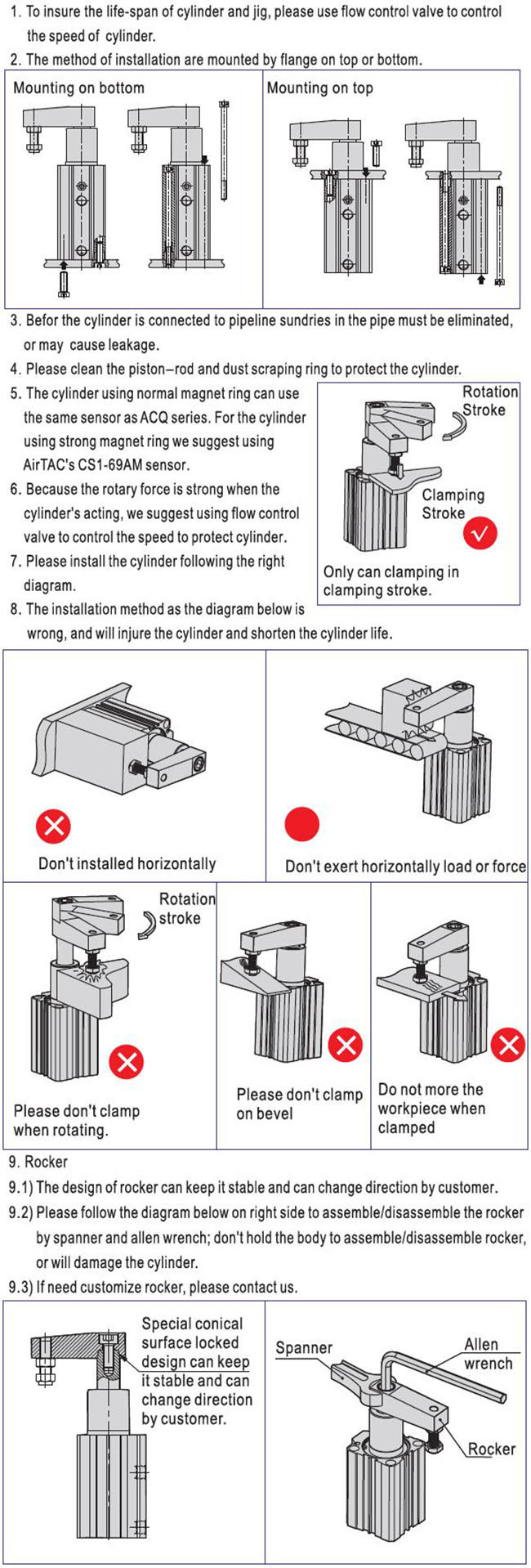 Qck Series Cheap Rotary Clamp Cylinder Rotary Clamping Air Cylinder Swing Clamp Pneumatic Cylinder