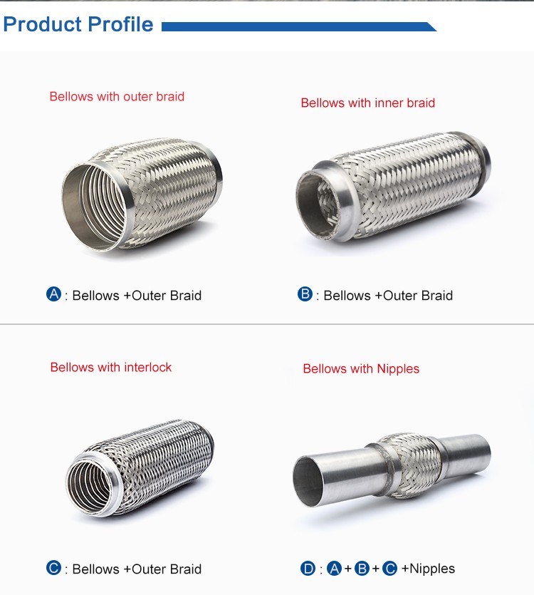 Stainless Steel Metal Tube Connector Exhaust Flex Pipe