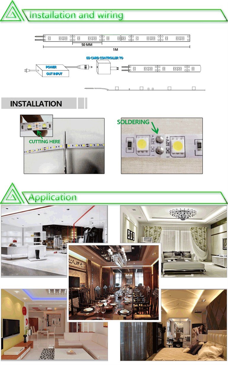 Flexible High Brightness 60LEDs SMD 5050/2835/5630/5730 LED Strip Light