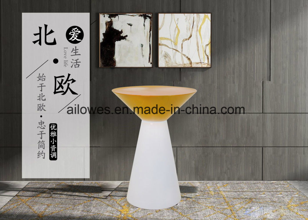 Metal Furniture Iron and Stainless Steel Gold Color Coffee Shop Round Tea End Table