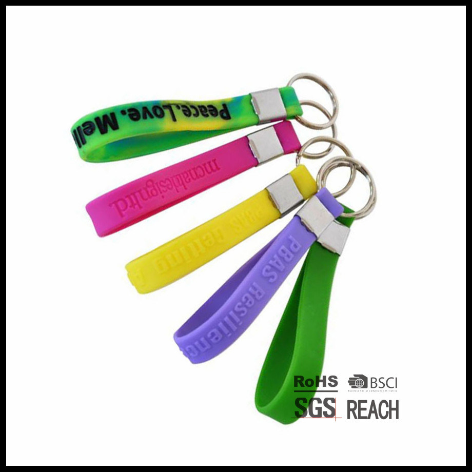 Silicone Wrist Band Silicone Keychain Wristband Keyring Rubber Key Chain