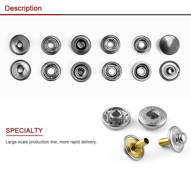 Wholesale Monocolor Round Individual Snap Metal Button