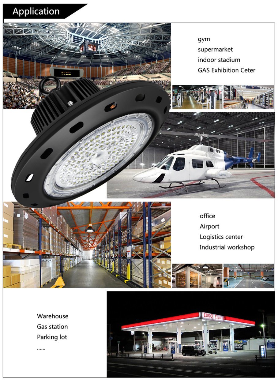 Warehouse Industrial UFO 150W LED High Bay Light 100W 150W 200W