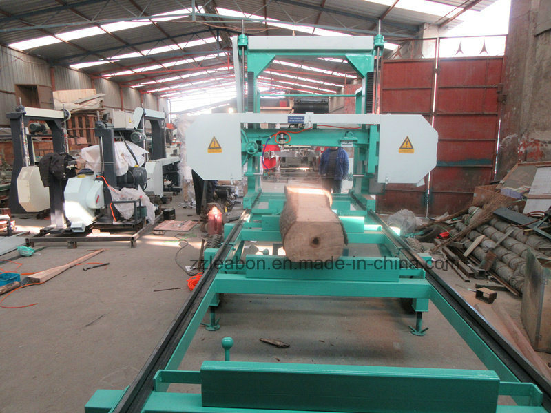 Large Wood Cutting Diesel Engine Horizontal Bandsaw Sawmill Equipment