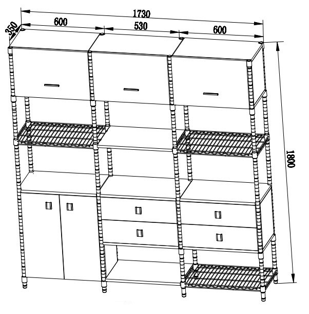 New Patent Adjustable Office Display Steel-Wooden Furniture Shelving Rack