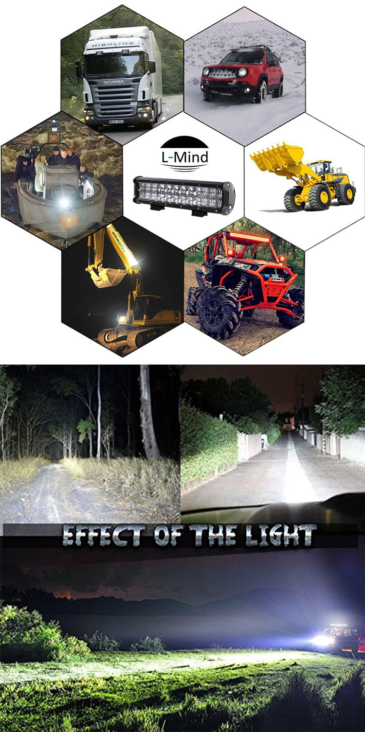 10 20 30 40 50inch Dual Row 5D Lens Spot Flood off-Road Lights LED Driving Light Work Light