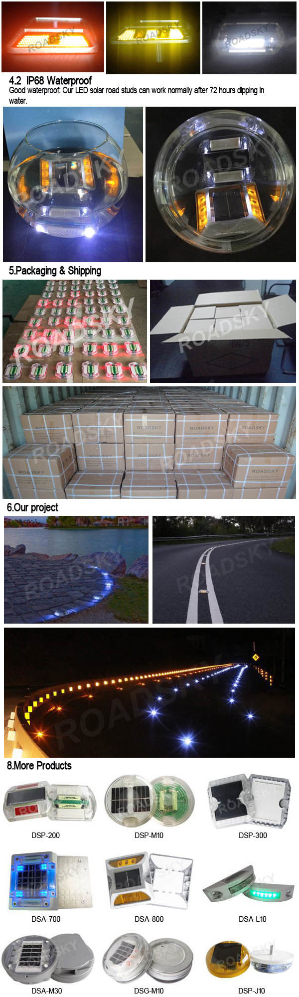 Driveway Raised Pavement Waterproof Solar Road Light LED Marker