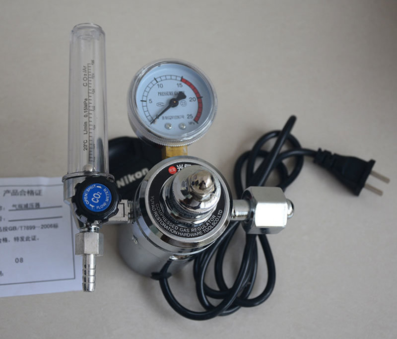 High Pressure Gas Regulator Carbon Dioxide and Argon Gas Decompressor with Gauge