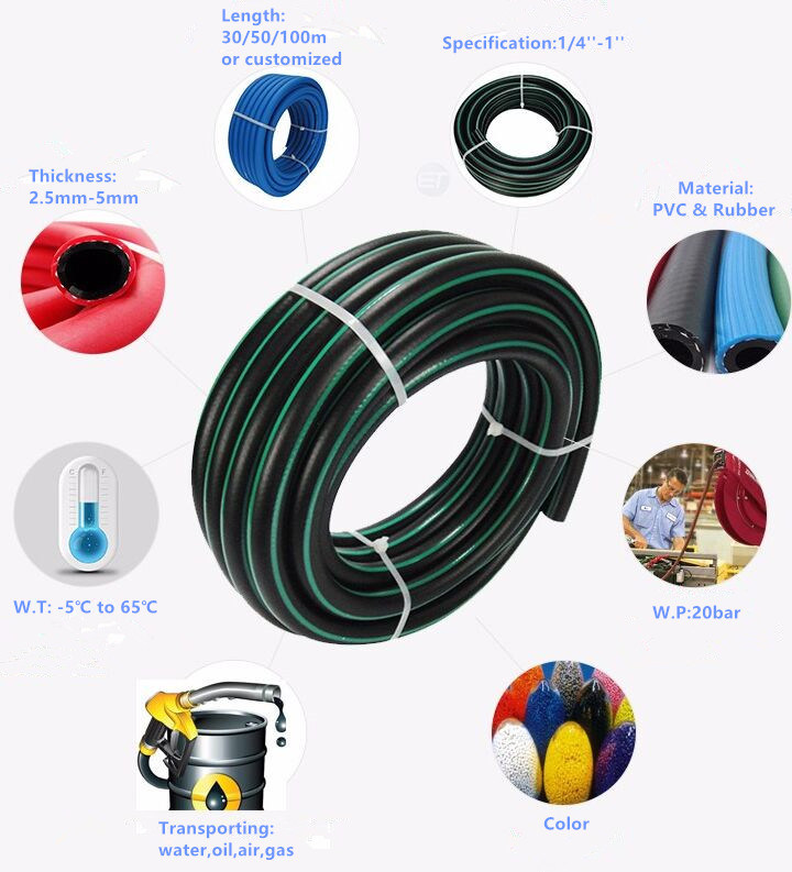 PVC Rubber Composite Water Air Discharge Pipe Hose Flexible Expandable