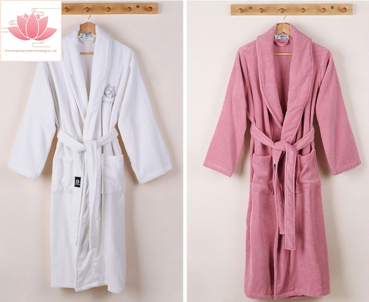 Cheap White Luxury Cotton Pajamas Terry Hotel Bathrobe