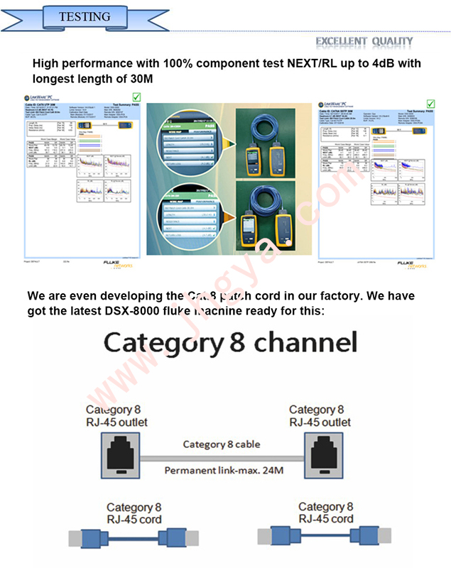 SSTP CAT6A 26 AWG Molded Patch Cord 100% Component Test by Fluke