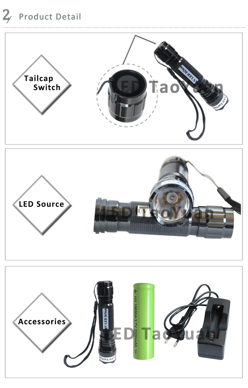 Brightest LED UV Flashlight 365nm