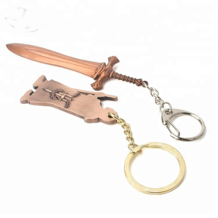 Wholesale Custom Antique Copper Plated 3D Metal Logo Key Chain