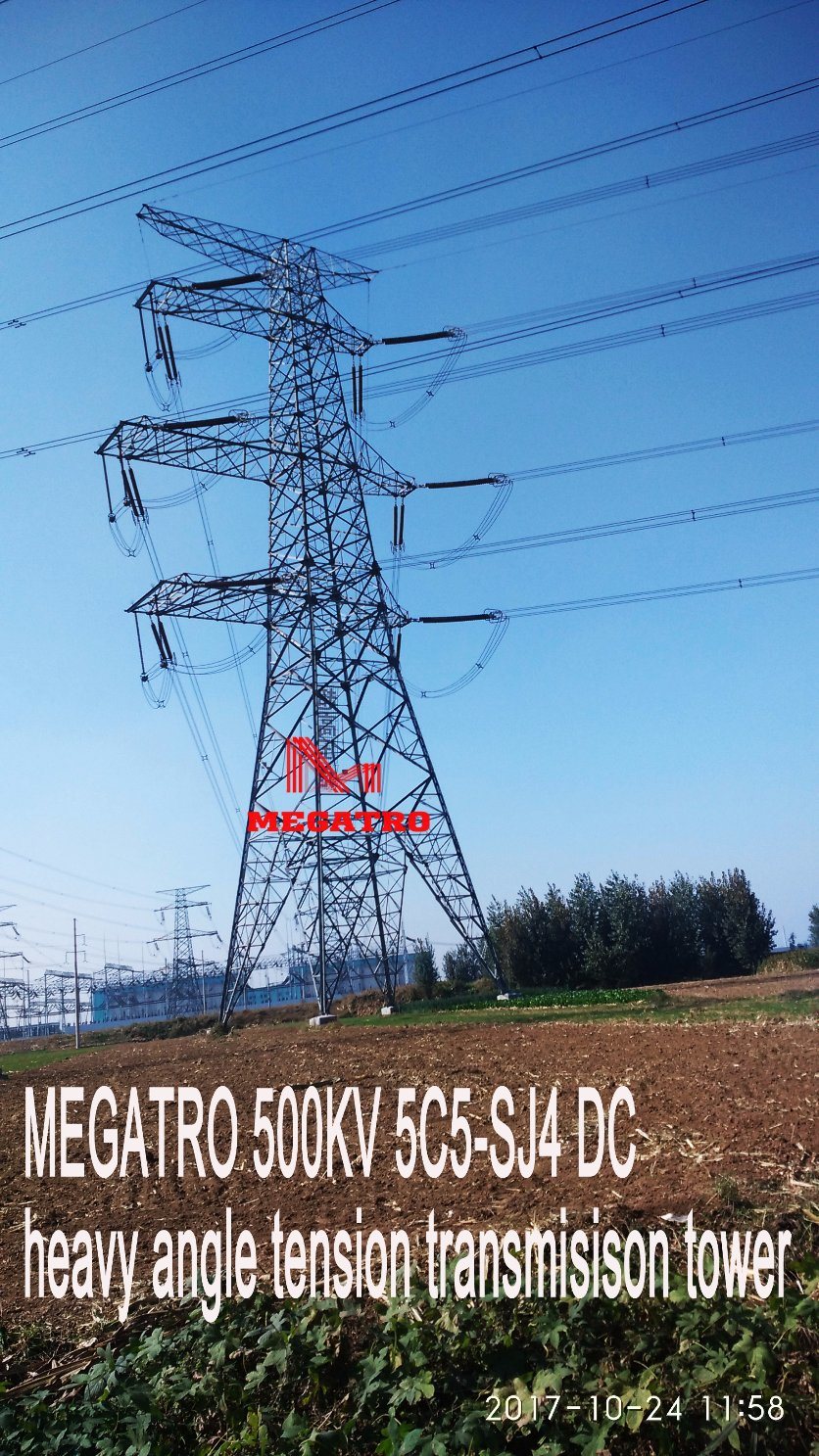 Megatro 500kv 5c5-Sj4 DC Heavy Angle Tension Transmission Tower