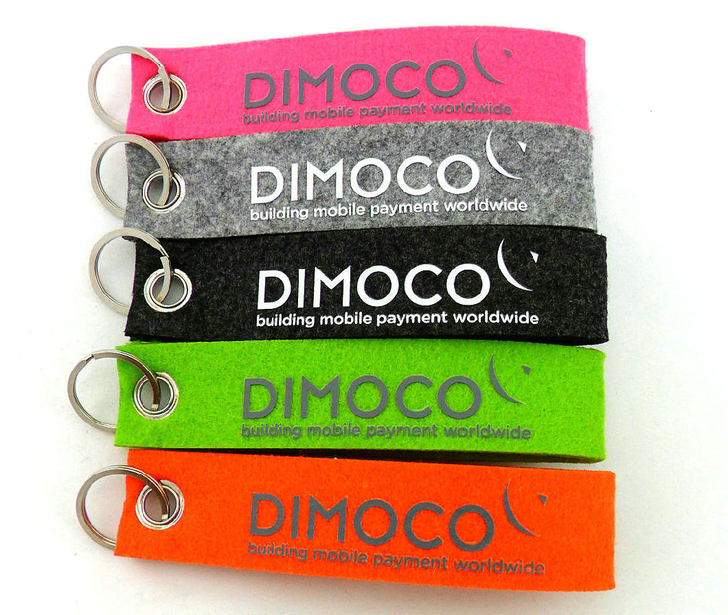 Custom Logo Low MOQ 100% Polyester Silk Printing Keyring Keychain