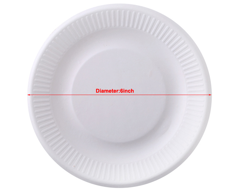 10PCS/Lot Disposable Paper Plates for BBQ 6 Inch Paper Pulp Tray Round Dessert Cake Plate Microwavable Tableware