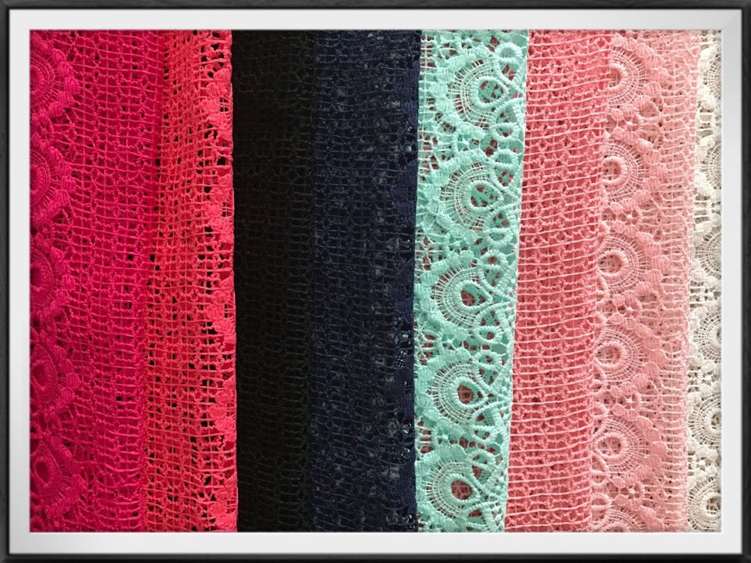 Poly Embroidery Lace Fabric Chemical Guipure Lace