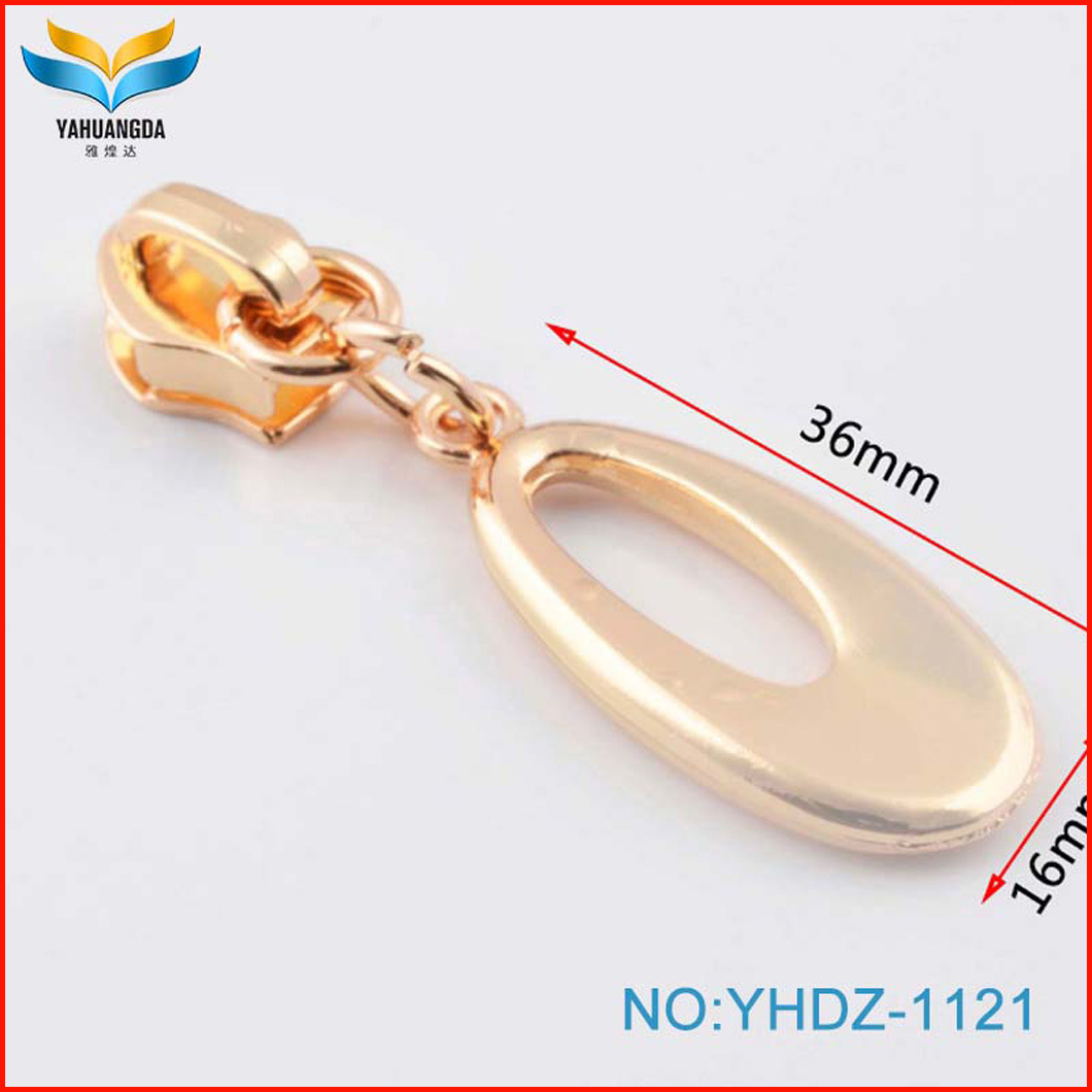 Beatiful Oval Shape Metal Puller Nylon Zipper Pull