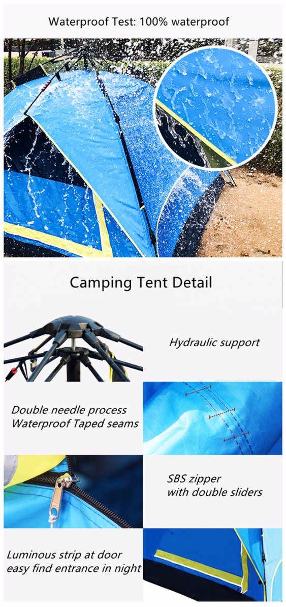 Folding Easy Camping 2 Person Waterproof Automatic Pop up Camping Tent