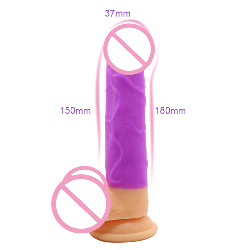 Silicone Realistic Double Color Dildo Masturbation Erotic Sex Toy for Women