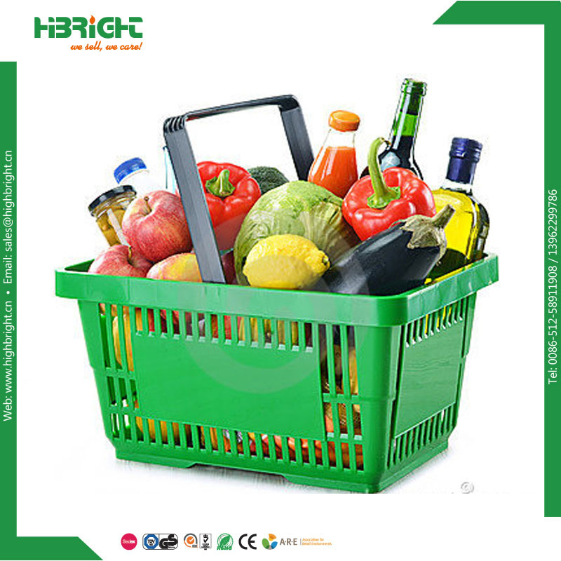 Best Selling Supermarket Plastic Grocery Shopping Baskets