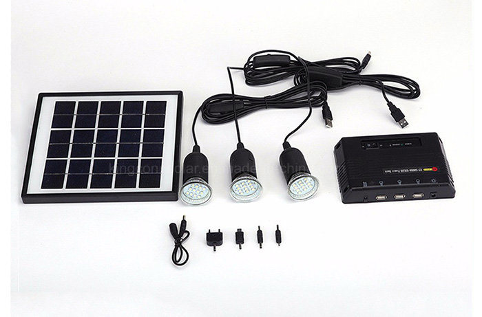 Home Use Solar Power Lighting System Whit 3 LED Bulbs