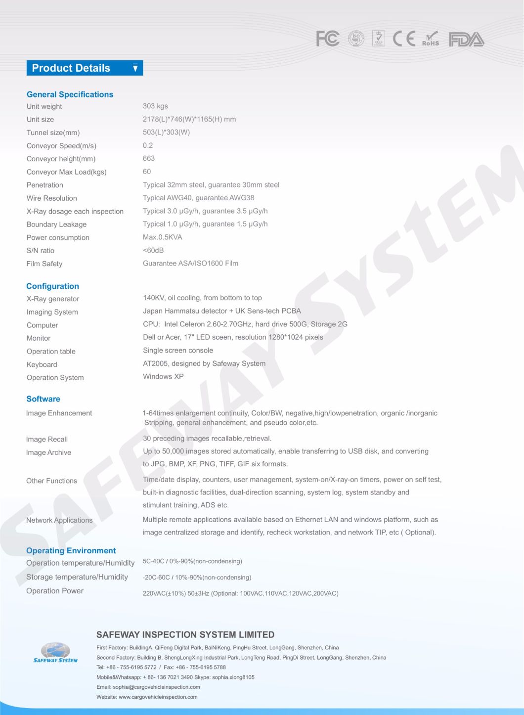 Security Systems X-ray Cargo/Luggage Screening Scanner Detector Machine