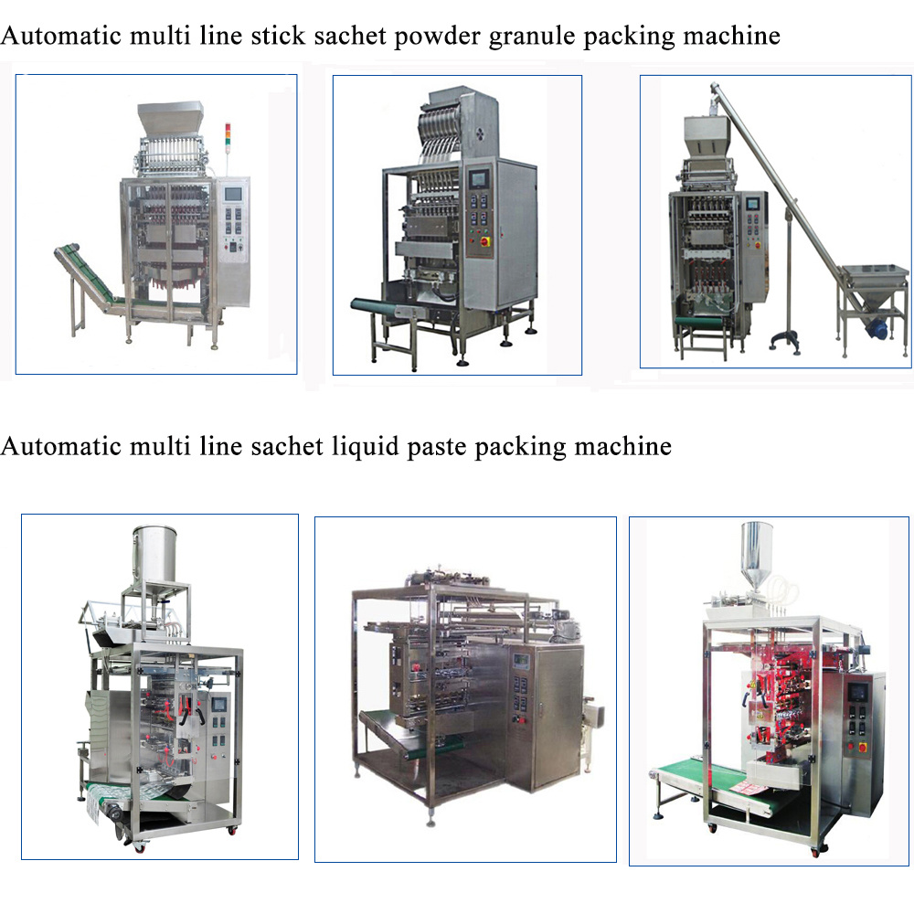 Automatic Vffs Multi-Lane Stick Pillow Bag Liquid Granule Powder Sachet Filling Packing Machine