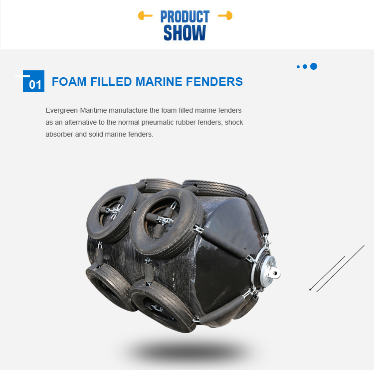 Polyurethane EVA Solid Foam Filled Marine Fenders for Ship Dock