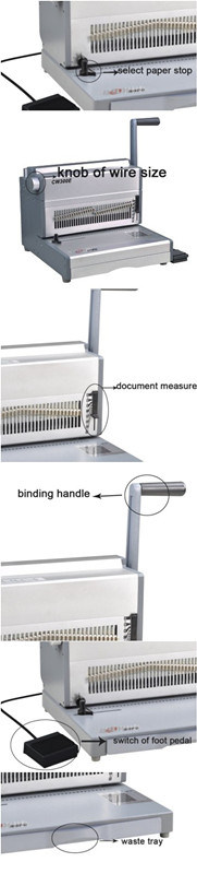 Electric Double Wire Binding Machine for Book Binding (CW300E)